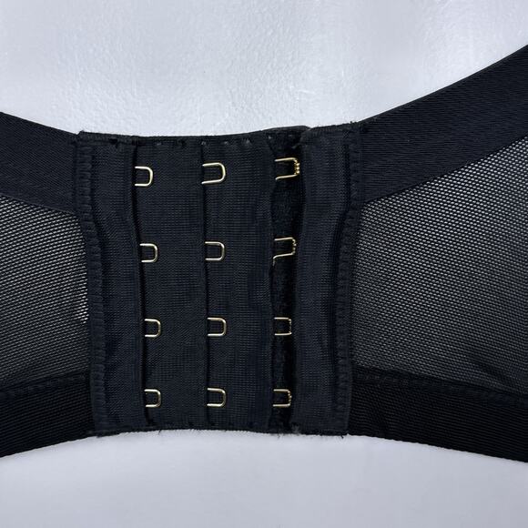 Cacique Bra Size 44D Sheer Black Mesh Lace Unlined Underwire Full Coverage - Picture 5 of 7